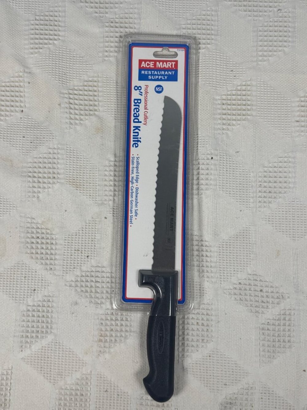Ace Mart Professional Bread Knife w Scalloped Edge High Carbon German Steel